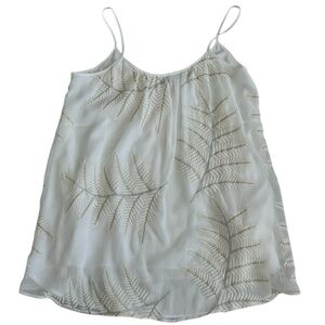 Lovers + Friends Revolve White‎ Leaf Embroidered Tank Top Tunic Lined Women’s S
